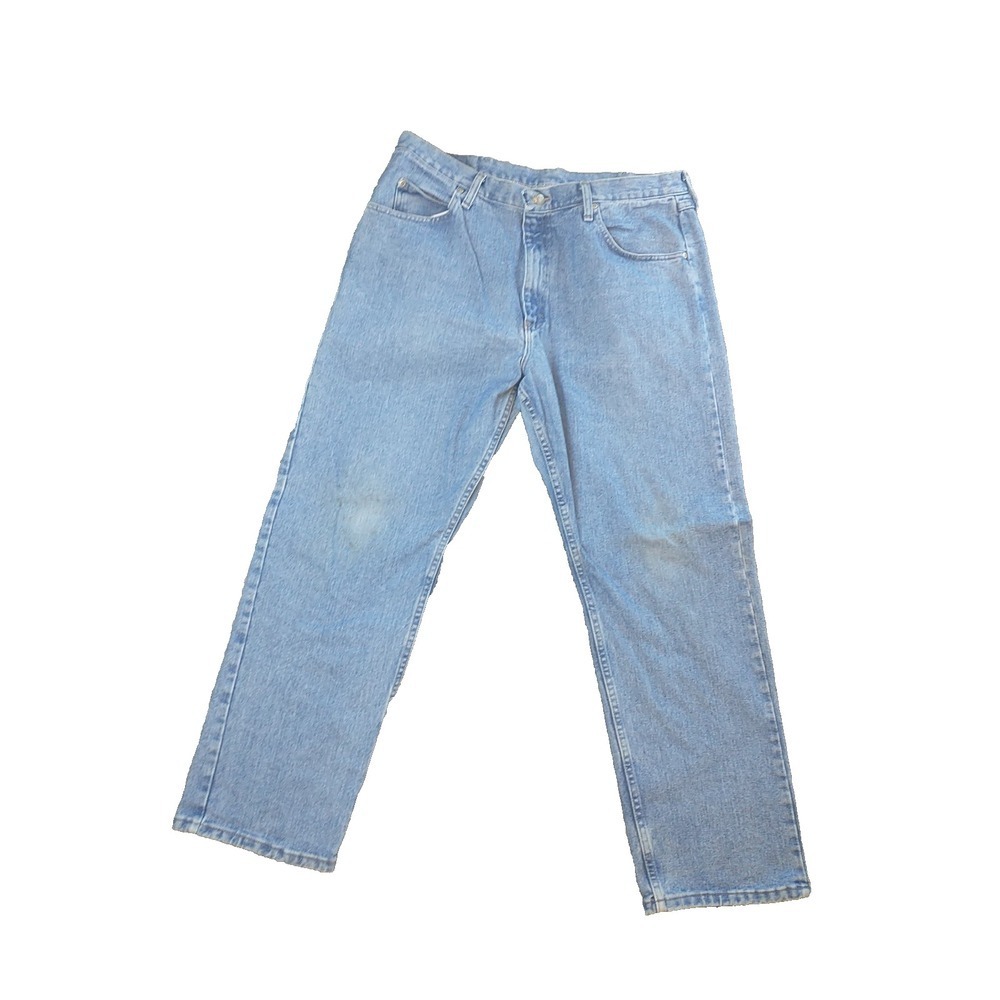 Wrangler Mens Relaxed Fit Straight Leg Light Wash Denim Jeans 36x29 97601SB Blue